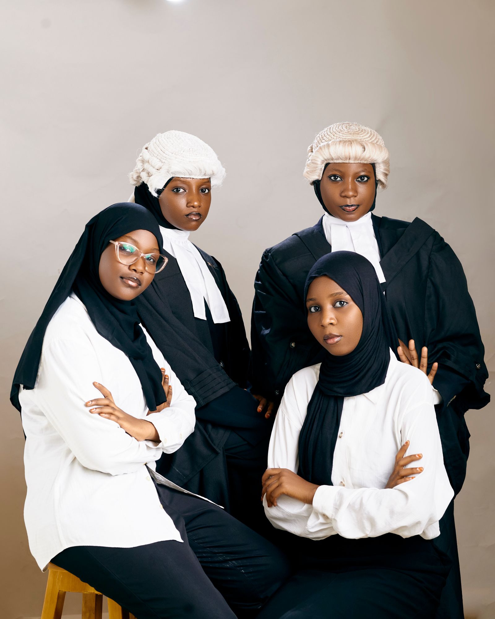 Nigerian lawyers in professional and traditional court attire